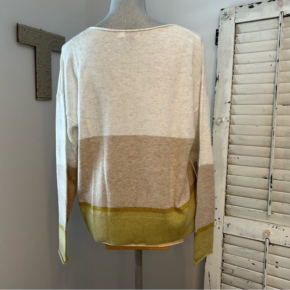 REITMAN’S Cashmere Blend colour block V-neck Button Up Cardigan cottagecore - Picture 4 of 6